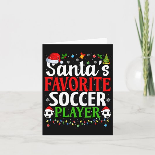 Santa's Favorite Soccer Player Xmas Funny Christma カード (正面)