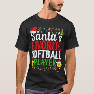 Santas Favorite Softball Player Funny Christmas So Tシャツ