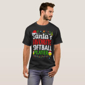 Santas Favorite Softball Player Funny Christmas So Tシャツ (正面フル)