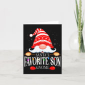 Santas Favorite Son Gnome Matching Christmas Paja  カード (正面)