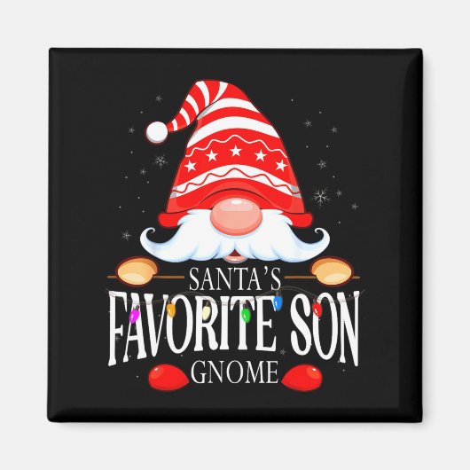 Santas Favorite Son Gnome Matching Christmas Paja  マグネット (正面)