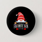 Santas Favorite Son Gnome Matching Christmas Paja  缶バッジ (正面)
