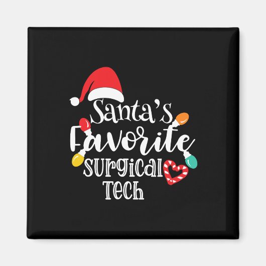 Santa's Favorite Surgical Tech Christmas Lights Sa マグネット (正面)