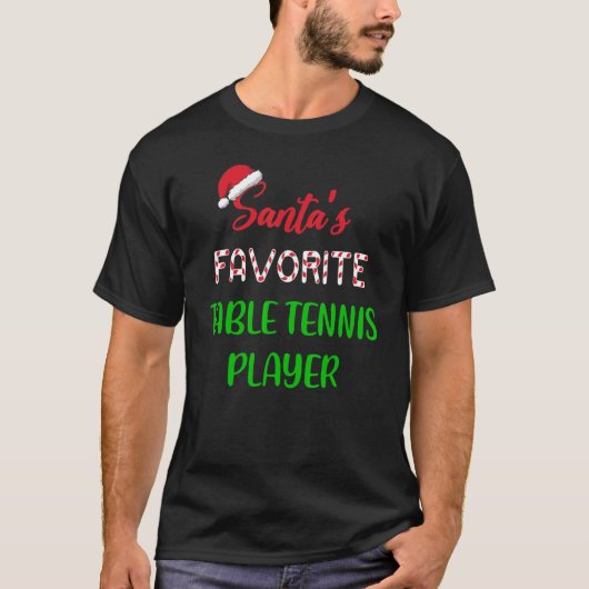 Santas Favorite Table Tennis Player   Funny Christ Tシャツ (正面)