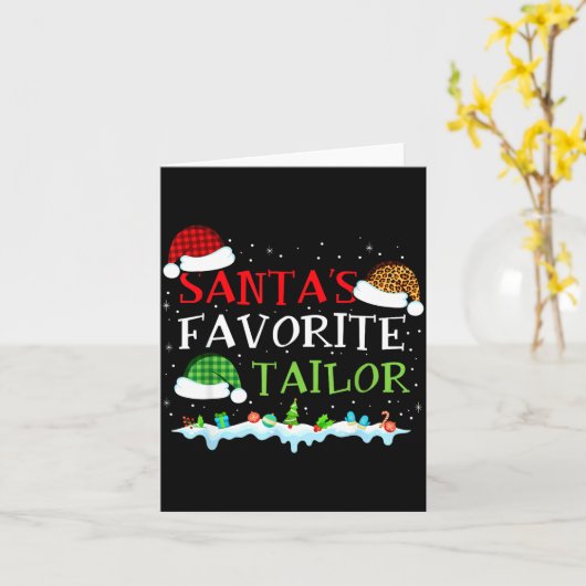 Santa's Favorite Tailor Fun Christmas Alterations カード (黄色い花)