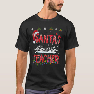 Santa's Favorite Teacher Family Matching Group Chr Tシャツ