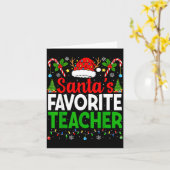 Santa's Favorite Teachers Christmas Funny Christma カード (黄色い花)