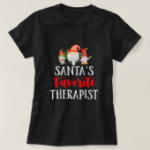 Santa's Favorite Therapist Christmas Fun Gnome Psy Tシャツ (デザイン正面)