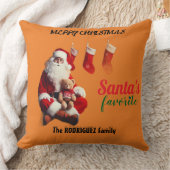 Santa's Favorite Throw Pillow クッション (ブランケット)