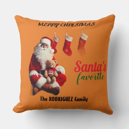 Santa's Favorite Throw Pillow クッション (正面)