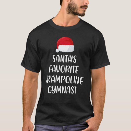 Santas Favorite Trampoline Gymnast Christmas Tramp Tシャツ (正面)