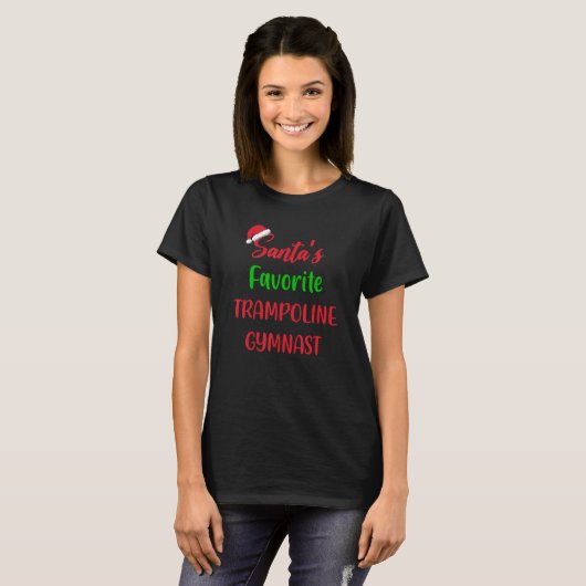Santas Favorite Trampoline Gymnast  Trampoline Chr Tシャツ (正面フル)