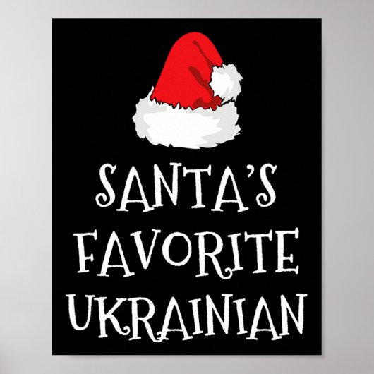 Santa's Favorite Ukrainian Christmas Funny Hat Xma ポスター (正面)