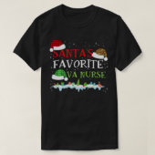 Santa's Favorite VA Nurse Funny Christmas Gift  Tシャツ (デザイン正面)