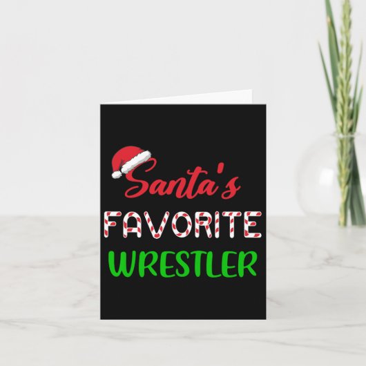 Santas Favorite Wrestler Funny Wrestling Christmas カード (正面)