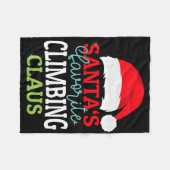 Santa's Favorite Xmas Climbing Christmas Claus Pjs フリースブランケット (正面(横))