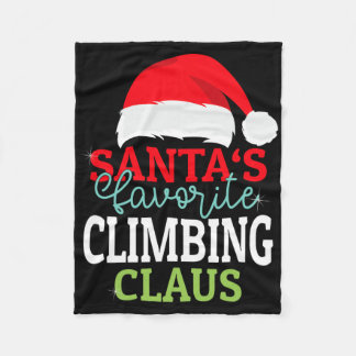 Santa's Favorite Xmas Climbing Christmas Claus Pjs フリースブランケット