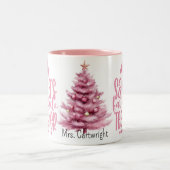 Santa's Favourite Teacher ツートーンマグカップ (中央)