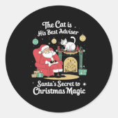 Santa's Feline Advisor ラウンドシール (正面)