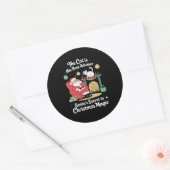 Santa's Feline Advisor ラウンドシール (封筒)
