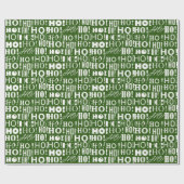 Santa's Festive HO! HO! HO! Greeting in Navy Green ラッピングペーパー (フラット)