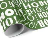 Santa's Festive HO! HO! HO! Greeting in Navy Green ラッピングペーパー (ロールコーナー)