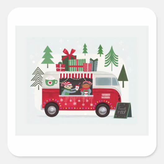 Santa's Foodtruck Collection A スクエアシール (正面)