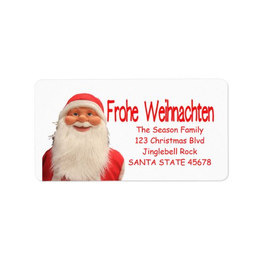 Santa's Frohe Weihnachenクリスマスラベル ラベル (正面)