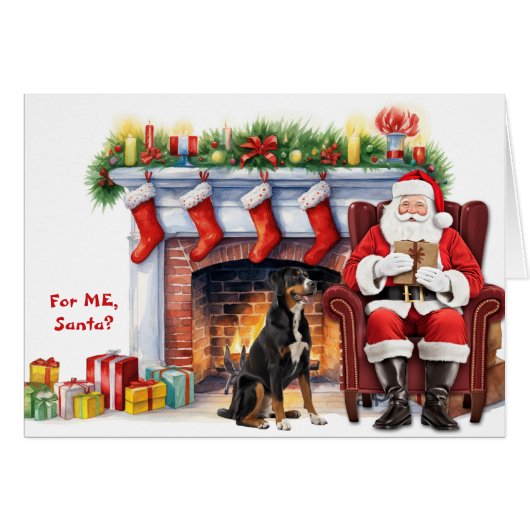 Santa's Gift Greater Swiss Mountain Dog Christmas (正面横)