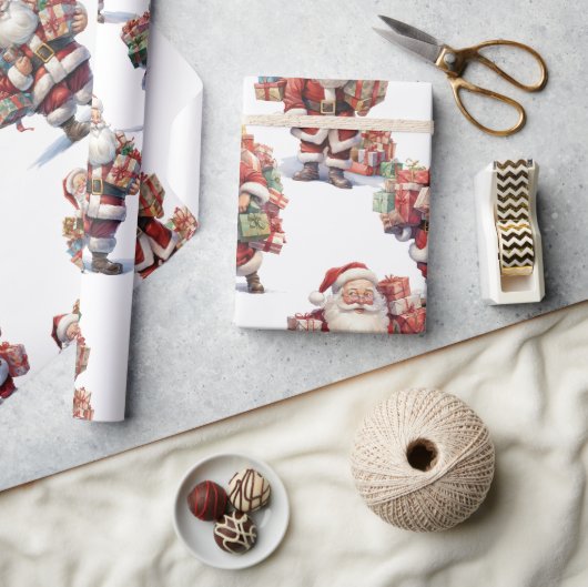 Santa's Gift Parade Wrapping Paper ラッピングペーパー (クラフト)