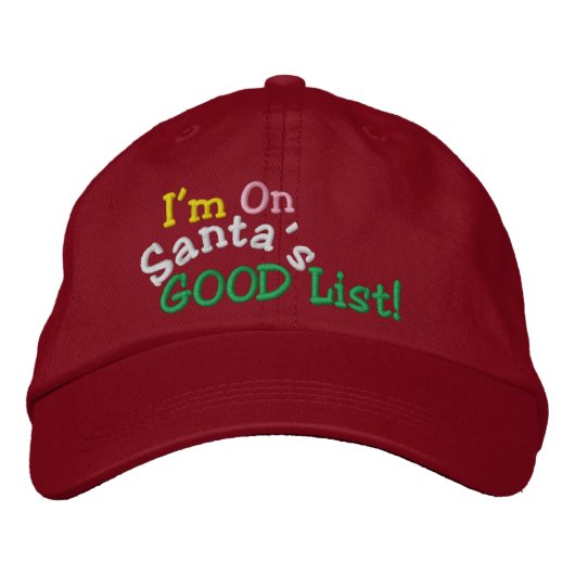 SANTA's GOOD List ... ; ) SRFによるキャップ 刺繍入りキャップ (正面)