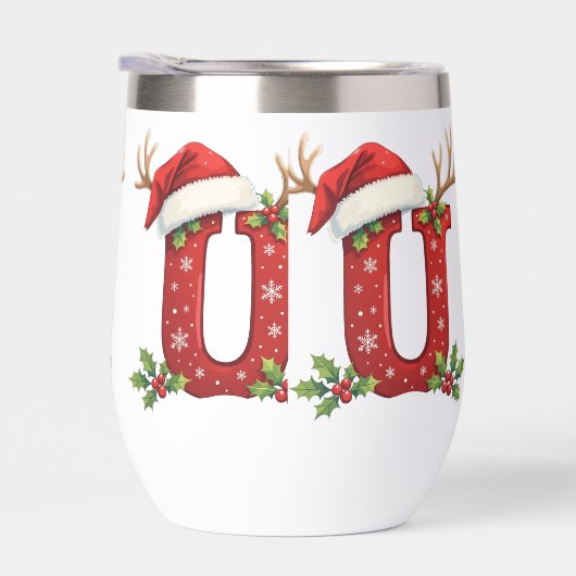 Santa's hat Monogrogram initial U merry Christmas (右面)