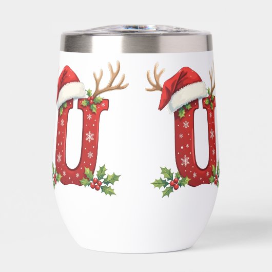 Santa's hat Monogrogram initial U merry Christmas  (正面)