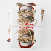Santa's Helper Cat Cadeaupapier Vellen Set ラッピングペーパーシート (インサイチュ)