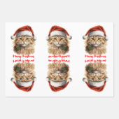 Santa's Helper Cat Cadeaupapier Vellen Set ラッピングペーパーシート (正面)