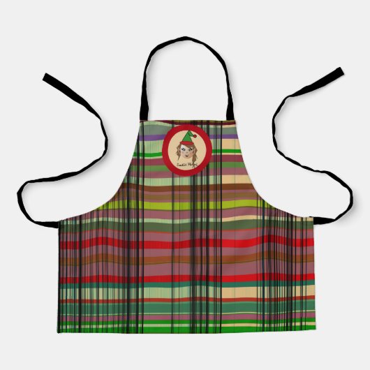 Santa's Helpers Elf Plaid Design エプロン (正面)