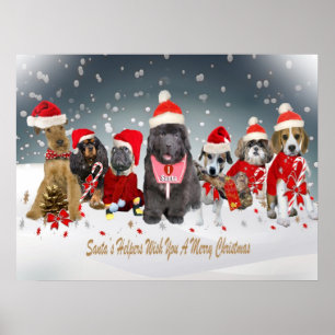 Santa's Helpers Merry Christmas Poster ポスター