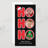 Santas Ho Ho Christmasフォトフレーム シーズンカード (正面/裏面)