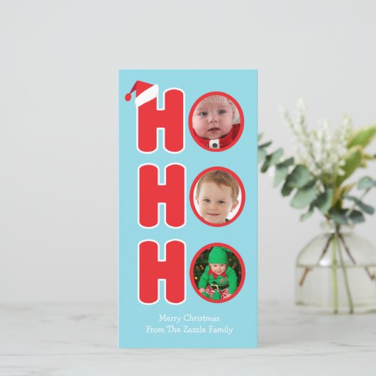 Santas Ho Ho Christmasフォトフレーム シーズンカード (スタンド正面)