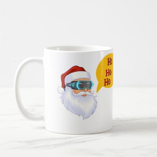 Santa's HO HO HO Merry Christmas コーヒーマグカップ (左)