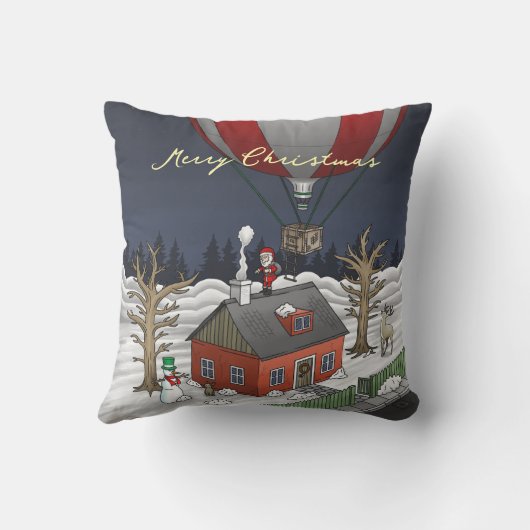 Santa's Hot Air Balloon クッション (裏面)