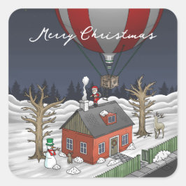 Santa's Hot Air Balloon スクエアシール