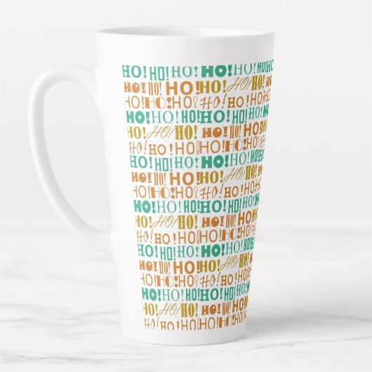 Santa's Jolly Christmas HO! HO! HO! Green and Gold カフェラテマグ (左)