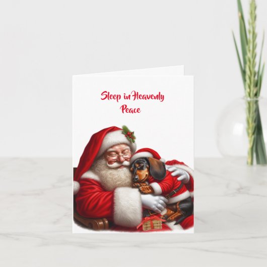 SANTA'S LAP DACHSHUND CHRISTMAS CARD カード (正面)