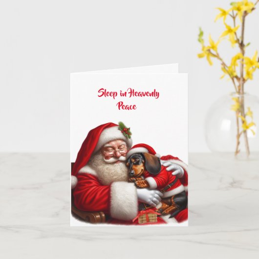 SANTA'S LAP DACHSHUND CHRISTMAS CARD カード (黄色い花)