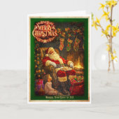 Santa's Little Friend カード (黄色い花)