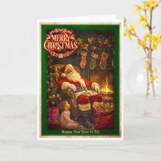 Santa's Little Friend カード (黄色い花)