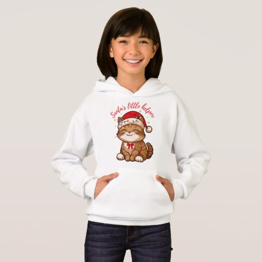 Santa's Little Helper Cat Christmas Sweatshirt (正面フル)