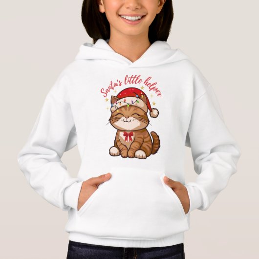 Santa's Little Helper Cat Christmas Sweatshirt (正面)
