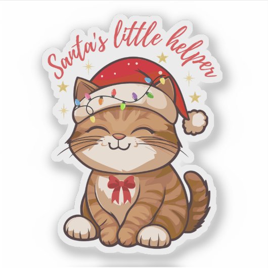 Santa's Little Helper Cat Sticker シール (正面)